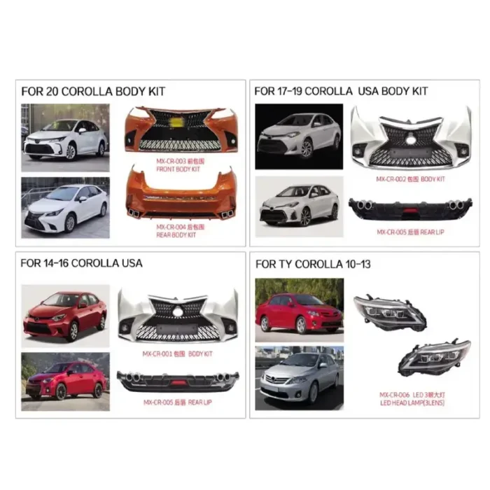 MENGXIANG LX Style Body Kit Front and Rear for Toyota Corolla 2020 ...