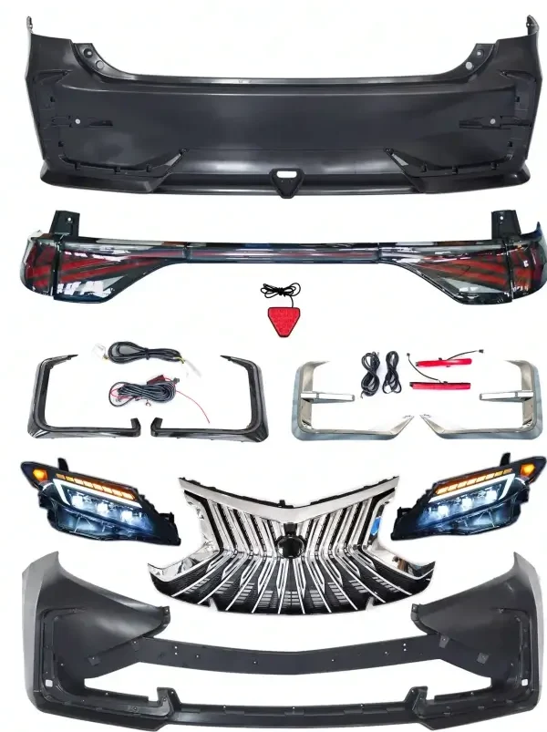 Previa Estima exterior kit components and matching lighting